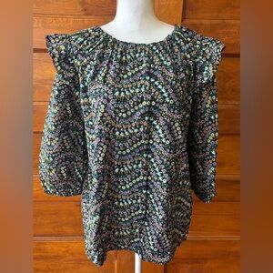 LOFT Black Floral Women's Blouse